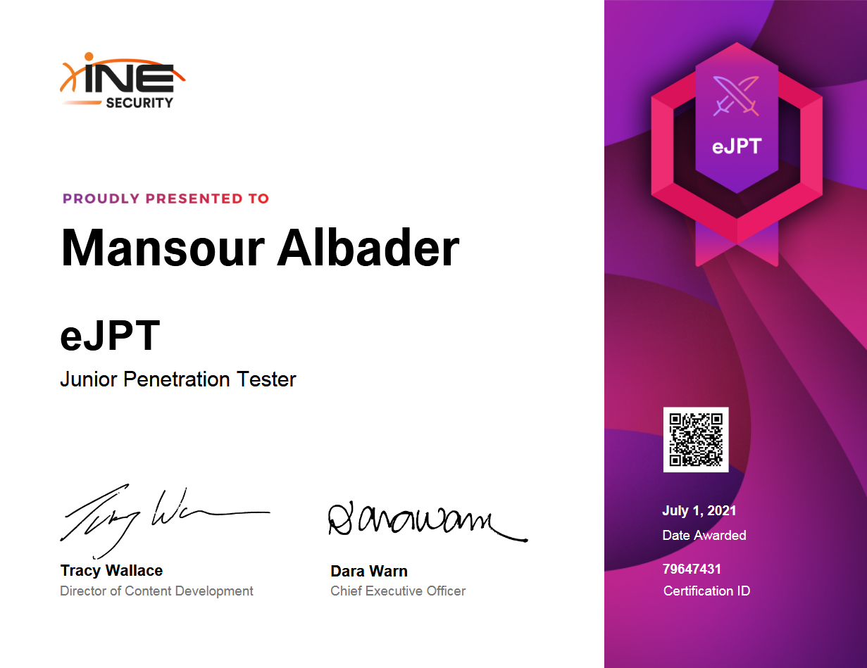 eLearnSecurity Junior Penetration Tester certification badge